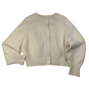 SNIDEL Sweater Women's Size One Size (Small) Cool White Elegant Crop‎ Comfy Wool